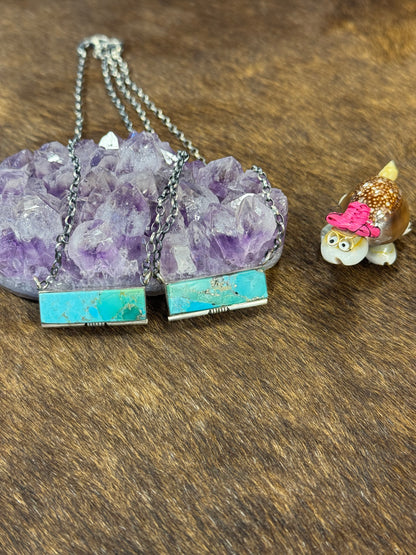 Kingman Turquoise Bar Neklace