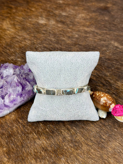 Blackjack Turquoise Sterling Silver Three Stone Cuff