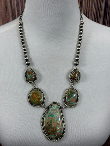 Royston Turquoise and Sterling Pearl Necklace