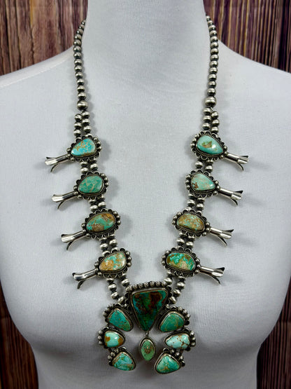 Royston Turquoise Squash Blossom Necklace