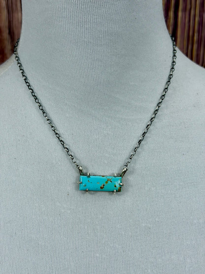 Kingman Turquoise WaterProof Bar Necklace