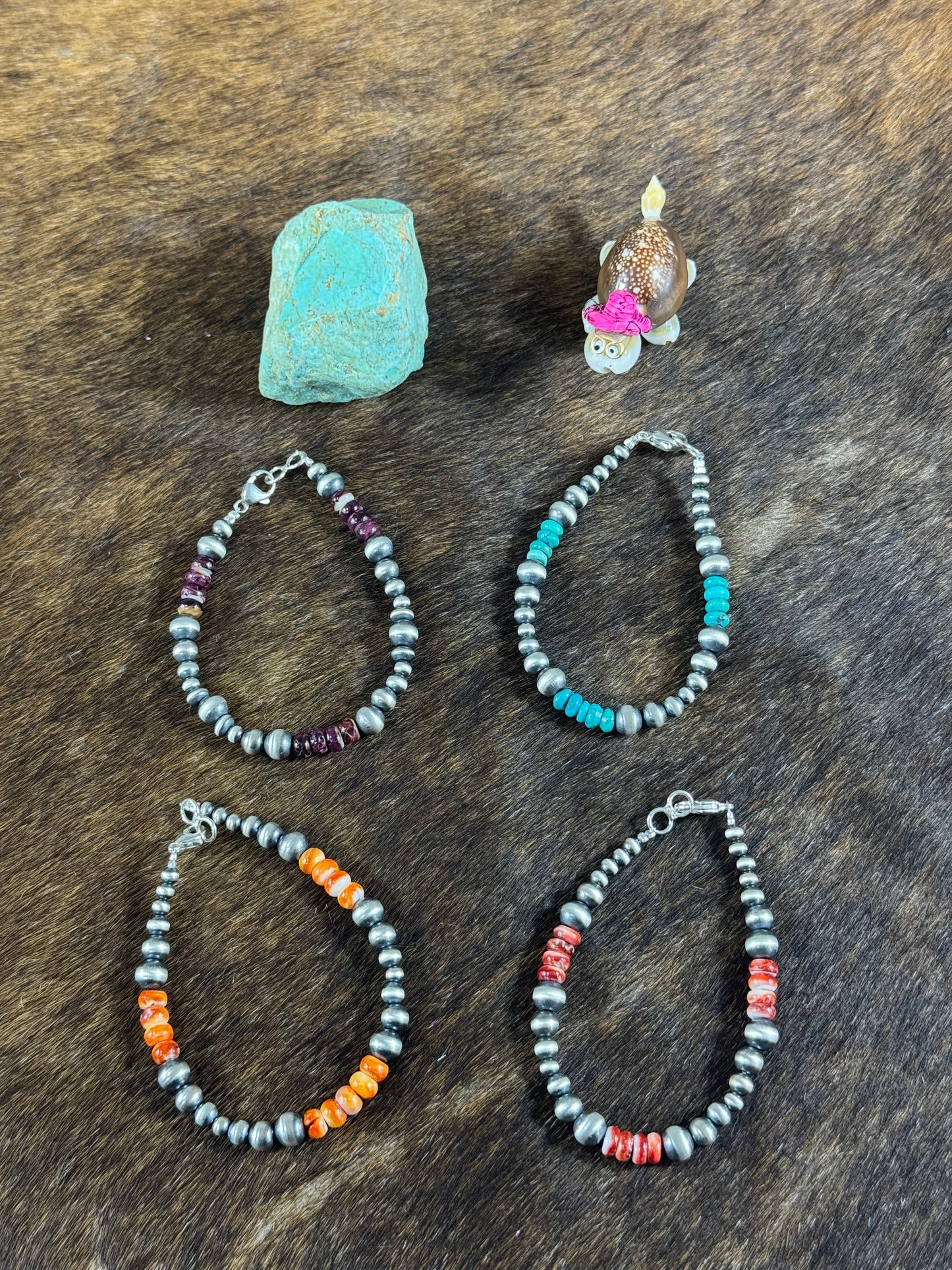 Navajo Style Pearls and Multi Stone Bracelets