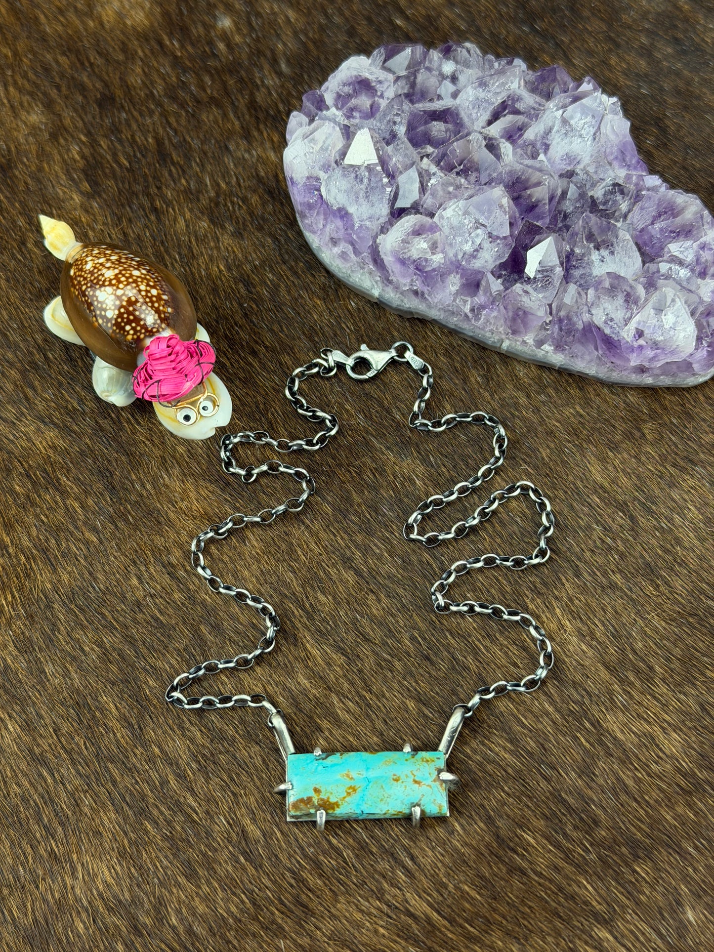 Kingman Turquoise WaterProof Bar Necklace