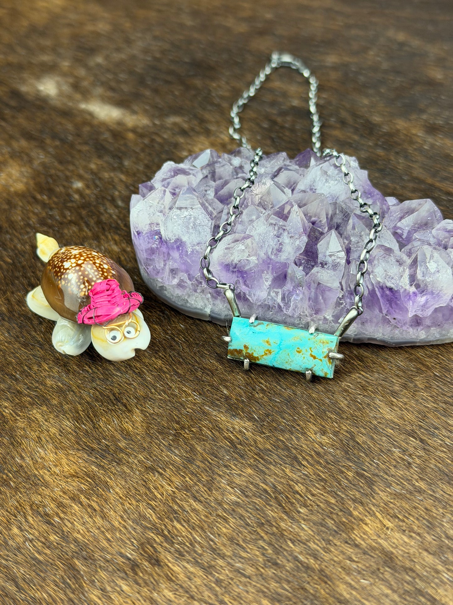 Kingman Turquoise WaterProof Bar Necklace