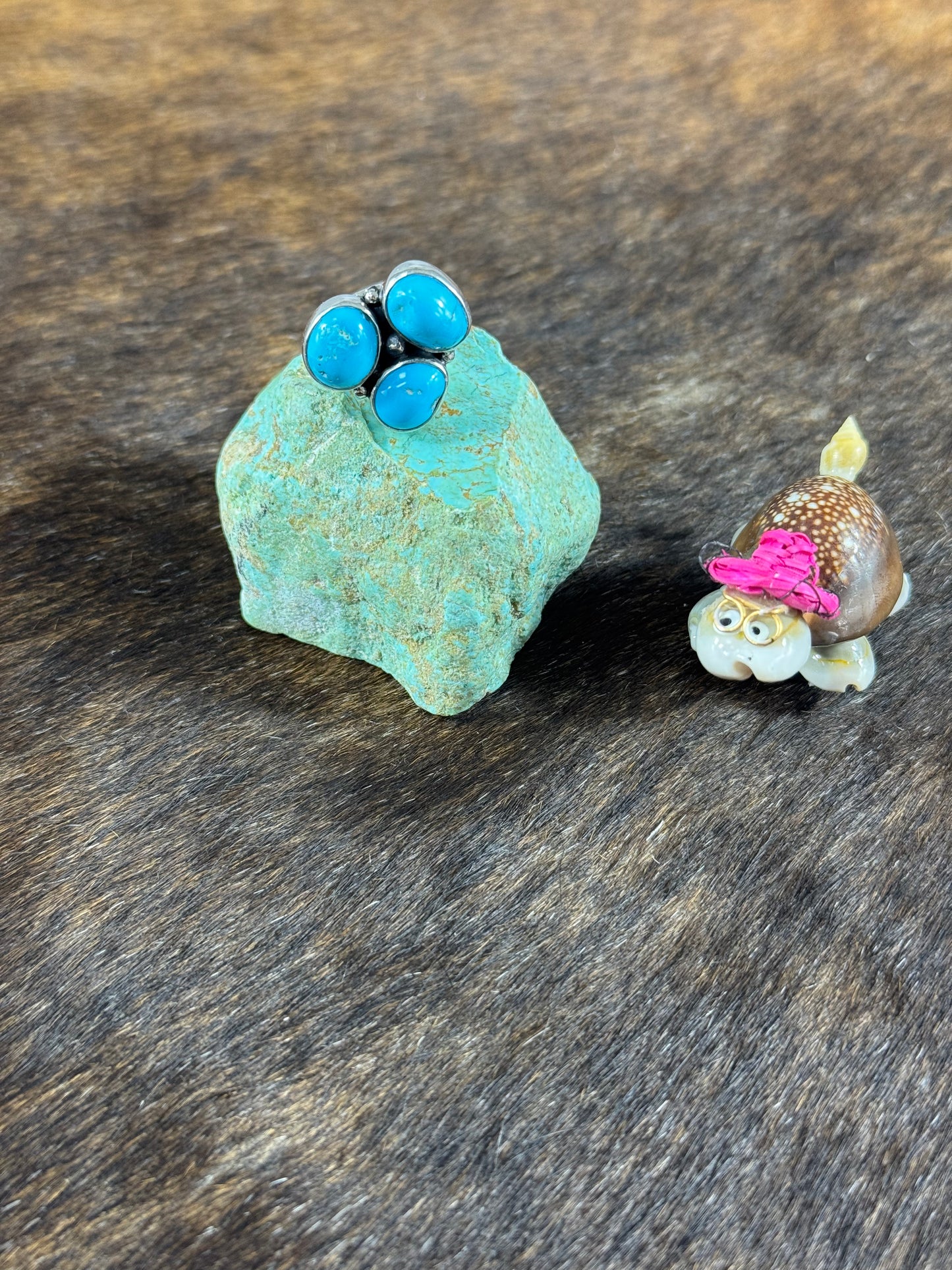 Kingman Turquoise Three Stone Ring