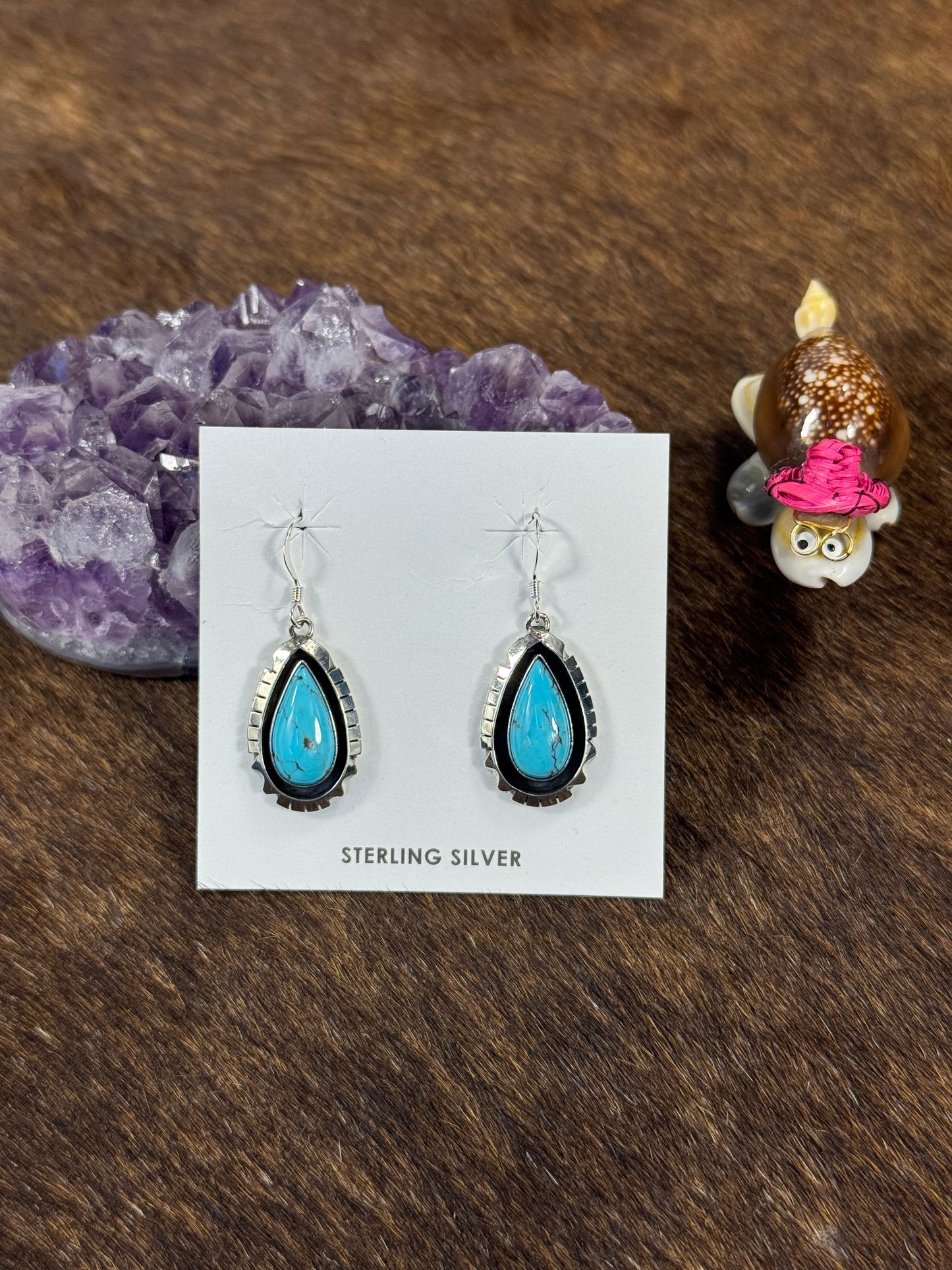 Kingman Turquoise Halo Earring