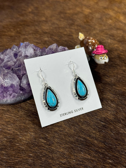 Kingman Turquoise Halo Earring