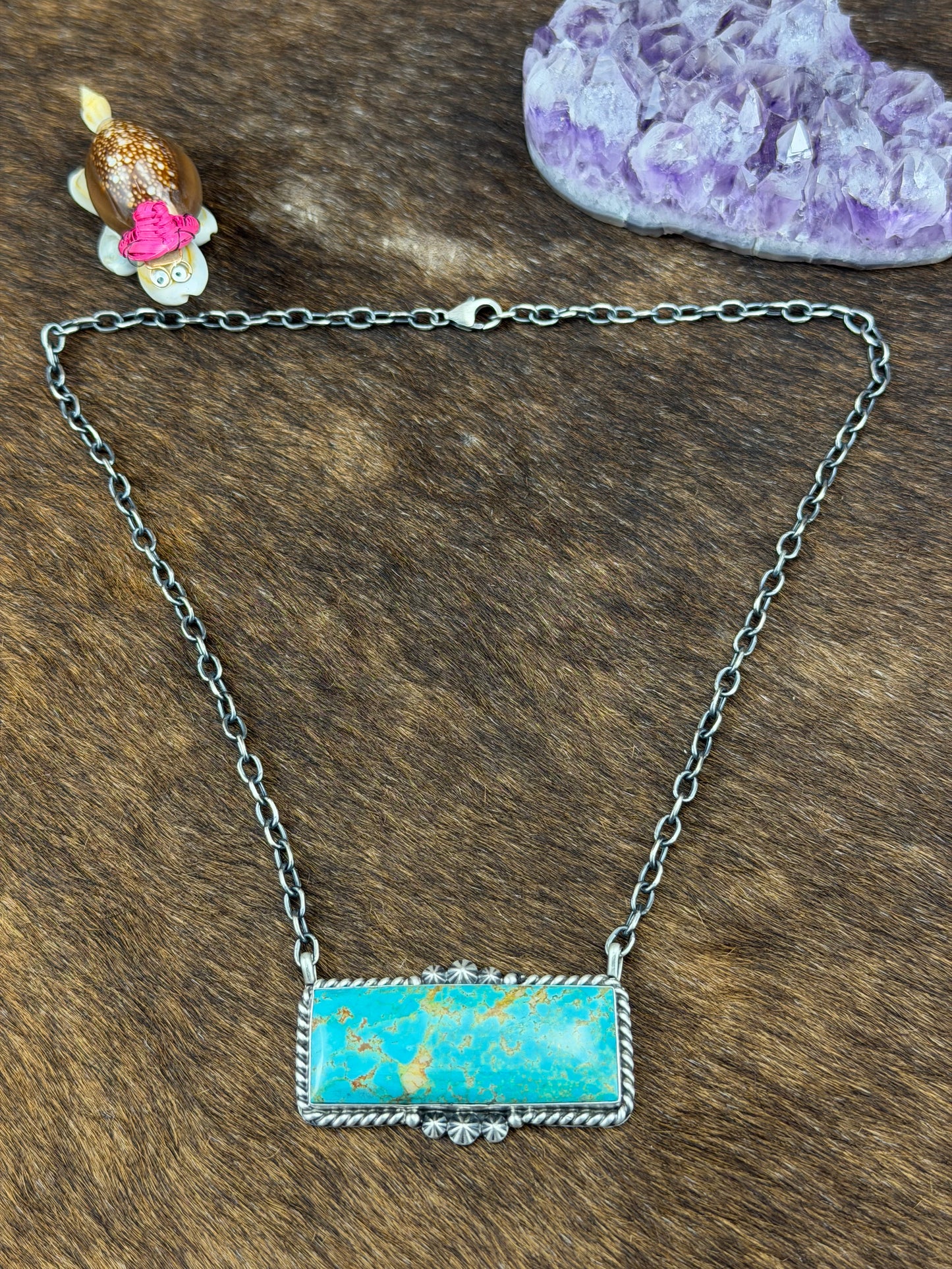 Kingman Turquoise Bar Necklace