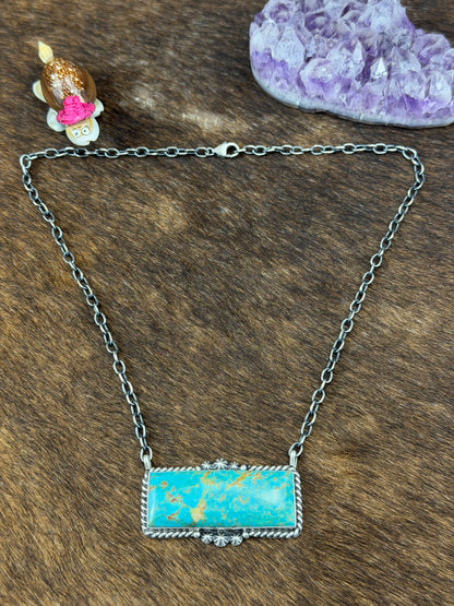 Kingman Turquoise Bar Necklace