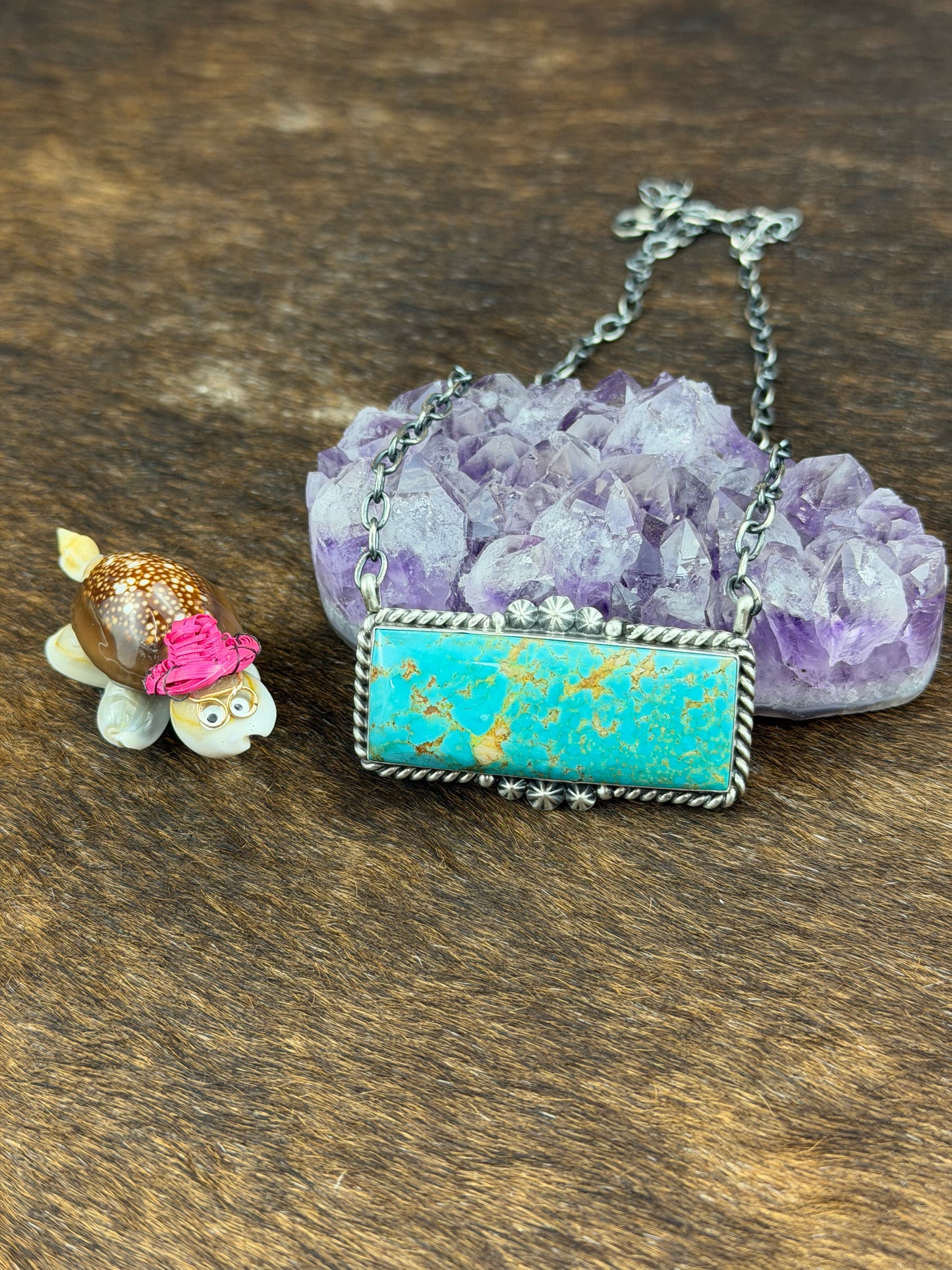 Kingman Turquoise Bar Necklace