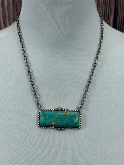 Kingman Turquoise Bar Necklace