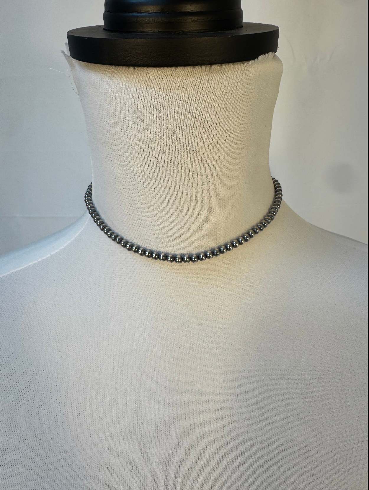 5MM " Navajo Style" Sterling Pearls Necklaces