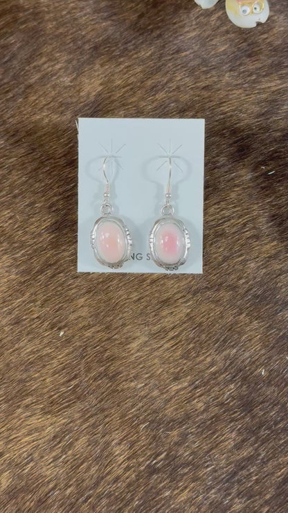 Pink Conch Dangle Earrings