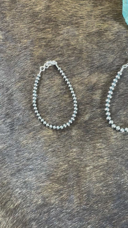 Navajo Style Sterling Pearl Bracelet